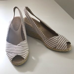 Cassara- canvas summer wedge sandals